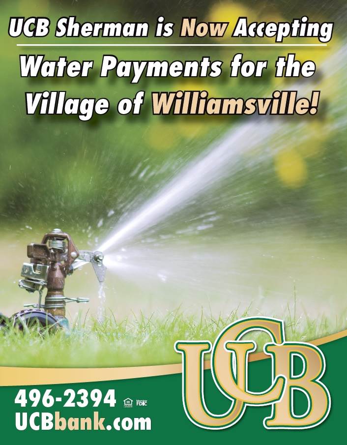UCB now accepting Water Bill payments. Village of Sherman